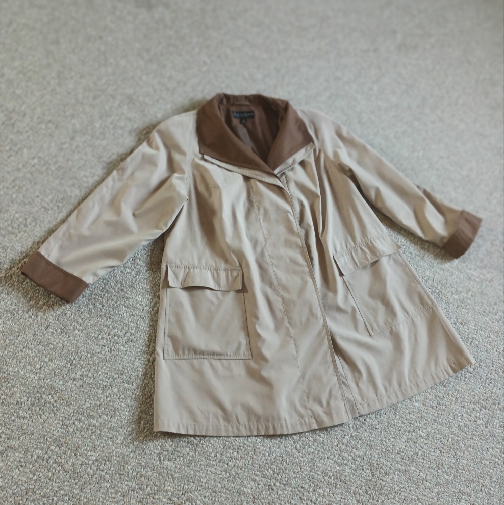 Gallery Women Suede Feel Loose Fit Trench Coat.